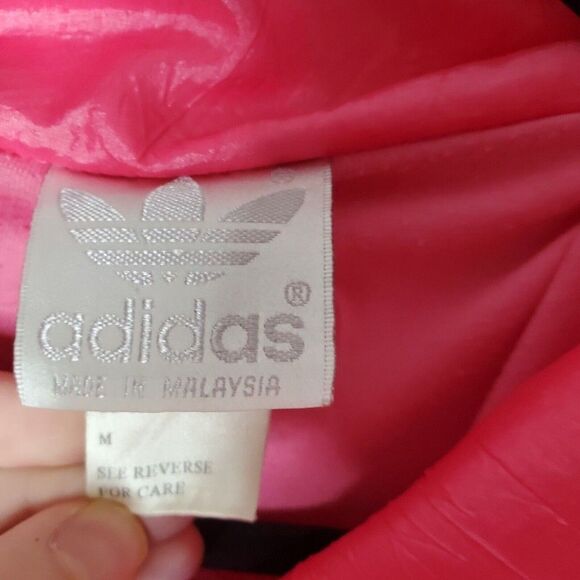 Vintage ADIDAS Hot Pink Jacket Windbreaker zip up fluorescent bomber barbiecore - Picture 9 of 9